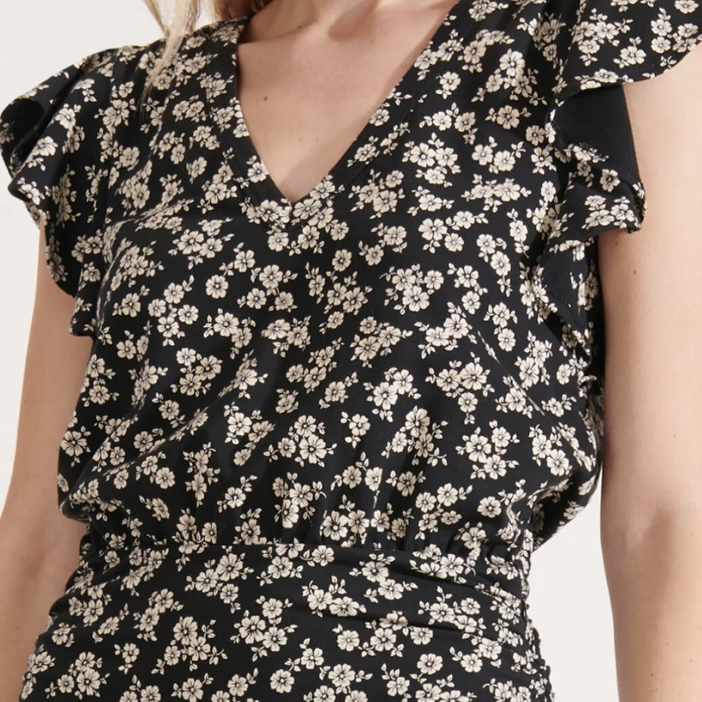 Veronica Beard Black Floral Dress-Size M-NWT - Picture 14 of 14